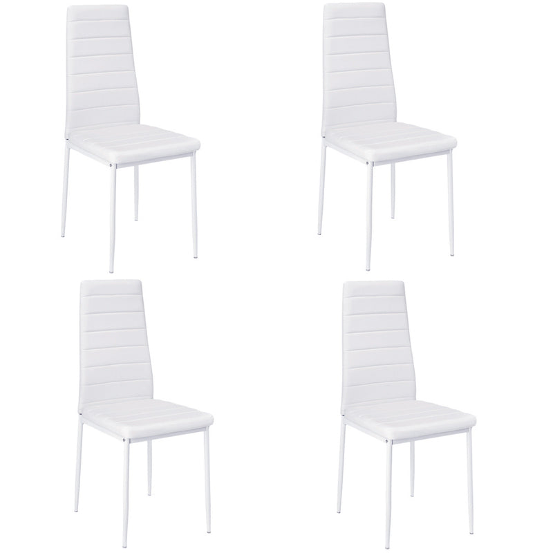 Livingandhome Set of 4 Modern Faux Leather Armless High Back Dining Chairs