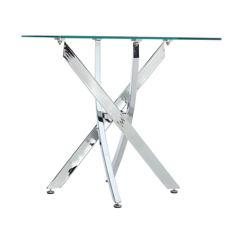 Livingandhome Modern and Futuristic Clear Glass Top Coffee End Table