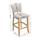 Livingandhome Set of 2 Linen Bar Stool Bar Height for Kitchen Island Cafe