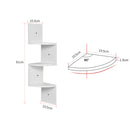 Livingandhome Wooden Zigzag Floating Corner Shelves 3-Tier White