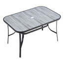 Breeins Garden Tempered Glass Wood Grain Coffee Table