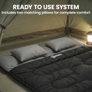 Outsunny Double Sleeping Bag With 2 Pillows, 220 X 160cm Sleeping Bag Black
