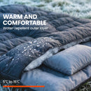 Outsunny Double Sleeping Bag With 2 Pillows, 220 X 160cm Sleeping Bag Black