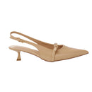 Slingback Pointed Closed Toe Heels Pumps Sandals - Nude