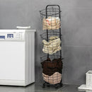 Lifeideas 3-Tier Iron Rolling Laundry Basket with Wheels