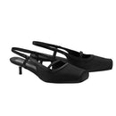 Pair Of Solid Slingback Pumps Low Heels -Black