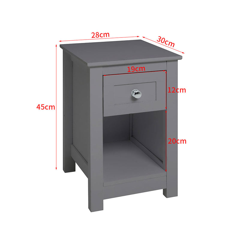 Livingandhome Side Table with Open Cabinet and Drawer