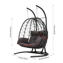 Breeins 2-Seater Swing Hanging Egg Chair With Metal Stand