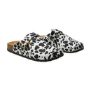 Closed-Toe Slip-On Mules Sandals - Cow Print