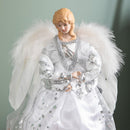 30cm White & Silver Christmas Tree Top Fairy Angel House Decoration Ornament