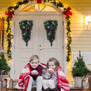 Livingandhome Christmas Teardrop Swag with Lights