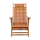 Livingandhome Bamboo Foldable Recliner Lounge Chair With Retractable Footrest
