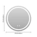 Livingandhome Modern Round LED Vanity Wall Mirror