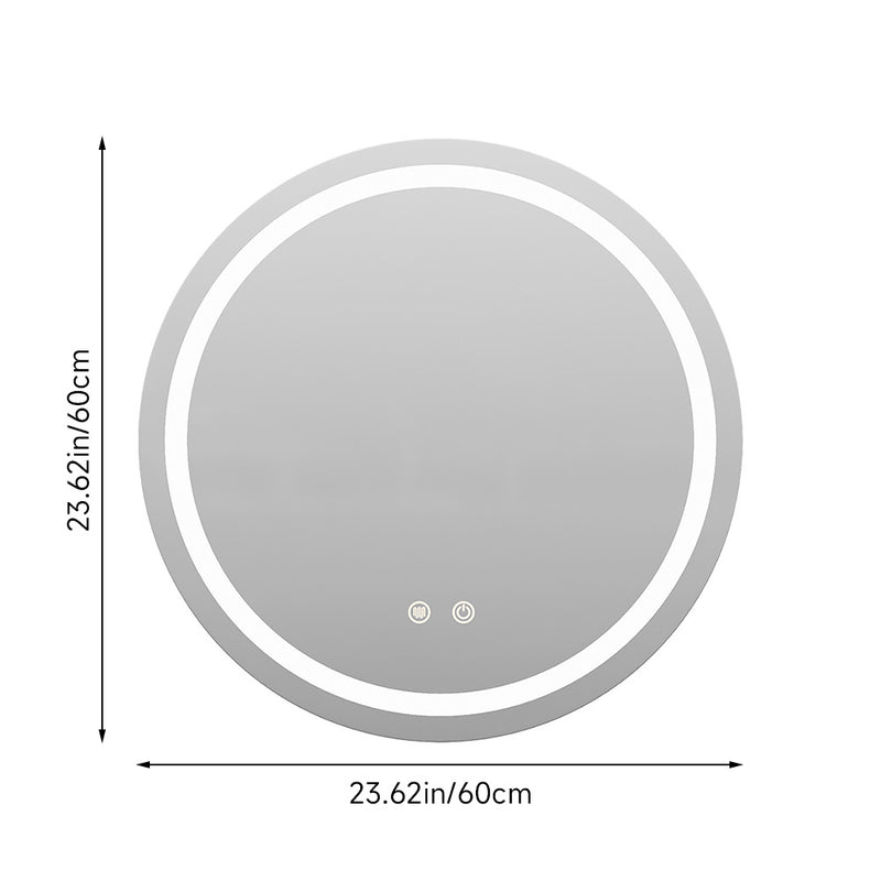 Livingandhome Modern Round LED Vanity Wall Mirror