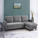 Livingandhome Modern Polyester Sofa with Footrest