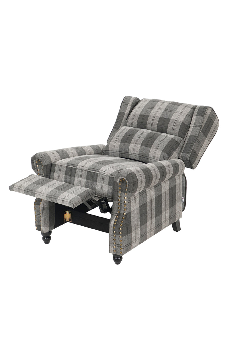 Livingandhome Linen Upholstered Recliner Armchair