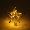 Lifeideas Decorative Star Sequin Christmas Tree Topper with LED Lights