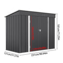 4*8FT/6*8FT Outdoor Galvanized Steel Storage Shed with Dual Doors