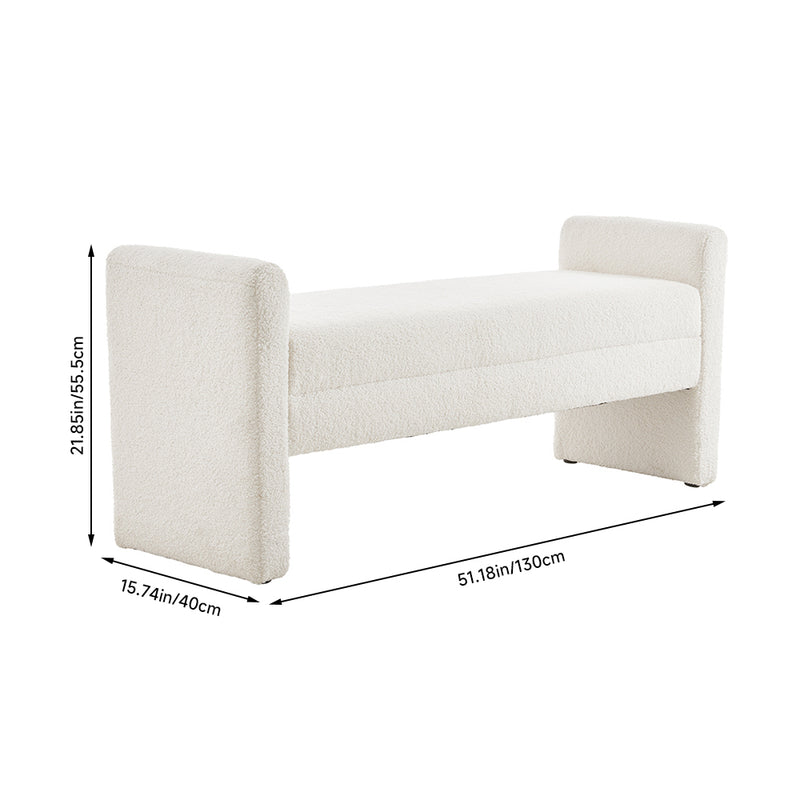 LivingandHome H-Shaped Teddy Upholstered Bench