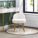 Livingandhome Teddy Fleece Dressing Table Stool with Iron Legs