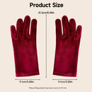 Full Finger Bridal Gloves Opera Wrist Banquet Gloves Wine Red