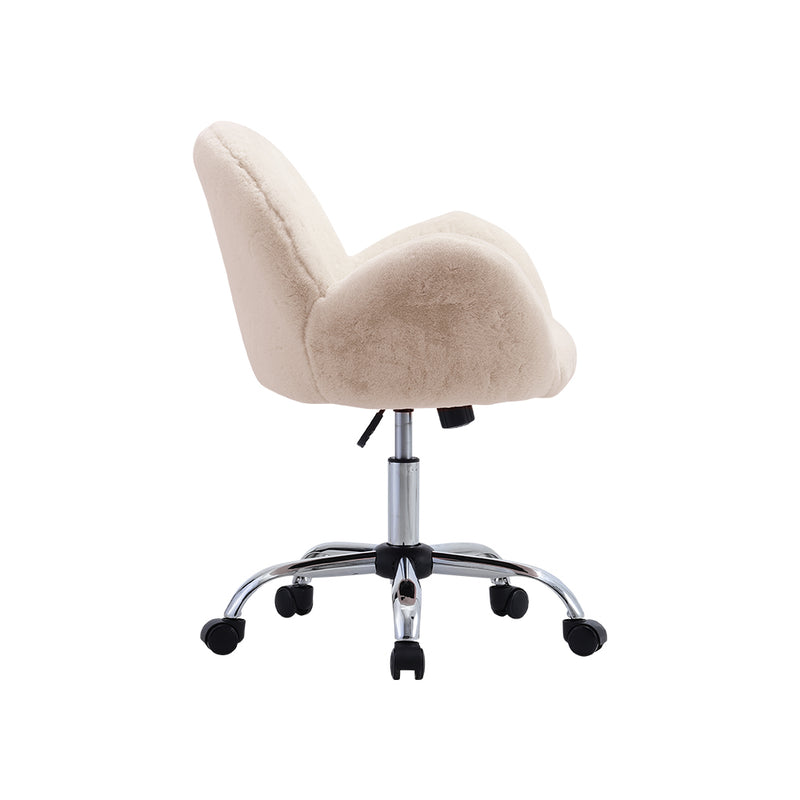 Livingandhome Comfy Plush Swivel Office Chair Adjustable Height