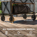 Outsunny Double Decker Folding Trolley Cart On Wheels, 200KG Capacity