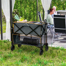Outsunny Double Decker Folding Trolley Cart On Wheels, 200KG Capacity