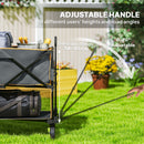 Outsunny Double Decker Folding Trolley Cart On Wheels, 200KG Capacity