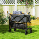 Outsunny Double Decker Folding Trolley Cart On Wheels, 200KG Capacity