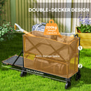 Outsunny Double Decker Folding Trolley Cart On Wheels, 200KG Capacity