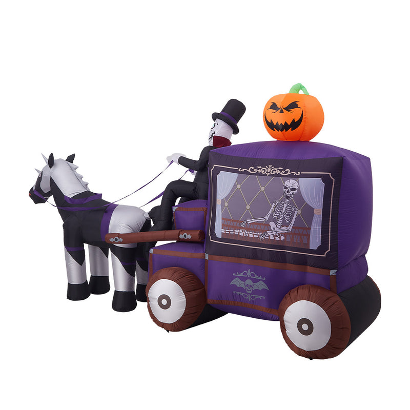 6ft Halloween Grim Reaper Carriage Inflatable with Build-In LED