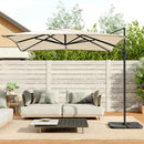 Large Square Canopy Rotating Outdoor Cantilever Parasol With Base
