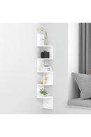 Cottonfy UK Wooden Zigzag Floating Corner Shelves 5-Tier