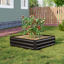 Garden Sanctuary Galvanized Steel Square Raised Garden Bed Planter Box