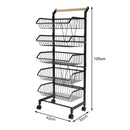 Lifeideas Carbon Steel Kitchen Trolley with Wheels