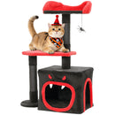 PawHut Gothic Cat Tree With Scratching Posts, Black, Halloween