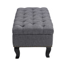 Livingandhome Rectangle Linen Ottoman Bench