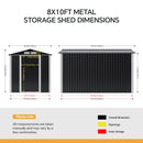 Breeins 6*4FT/6*8FT/8*10FT Metal Garden Storage Shed With Lockable Door