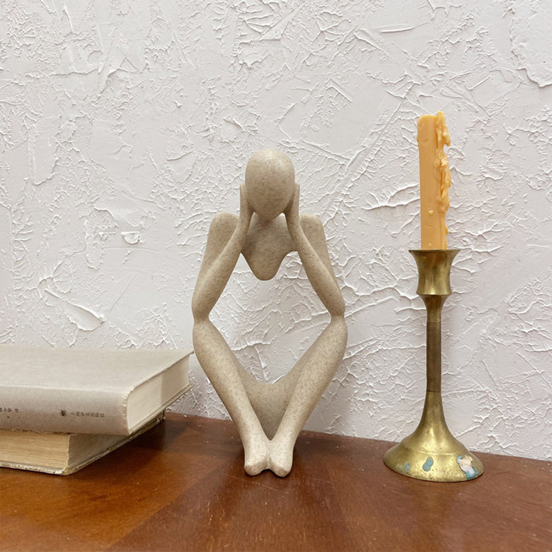 Lifeideas Resin Sculpture Art Abstract Meditator Statue Tabletop Ornament