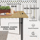 Outsunny Garden Dining Table for 6 Person with Parasol Hole, Brown