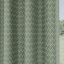 Enhanced Living Aspen Green Chevron Pattern Eyelet Thermal Noise Reducing Room Darkening Curtains - Pair
