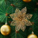 Lifeideas 30 Pieces Artificial Christmas Tree Flowers Sequins Poinsettia Decoration Set