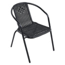 Livingandhome PE Rattan Stacking Garden Chairs Set of 6