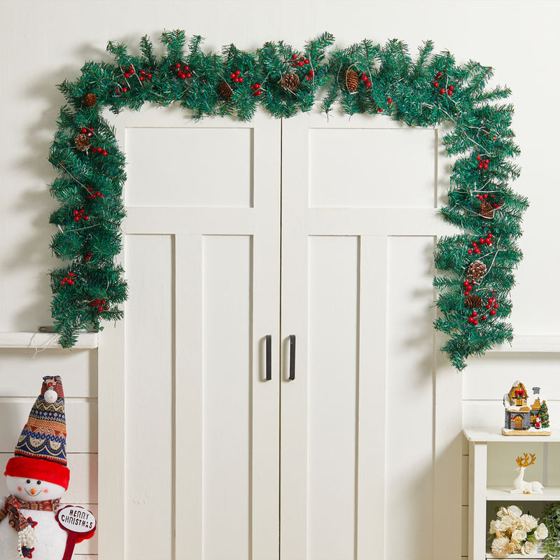 Lifeideas 270cm Artificial LED Warm White Light Christmas Garland