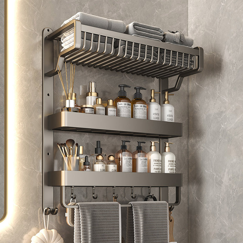 Lifeideas 3-Tier Bathroom Wall Shelf with Towel Bar and Hooks