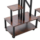 Breeins 2 Pcs Half-Heart-Shaped Tiered Plant Stand Rustic Brown