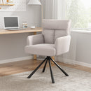Livingandhome Modern Upholstered Swivel Armchair with Black Legs