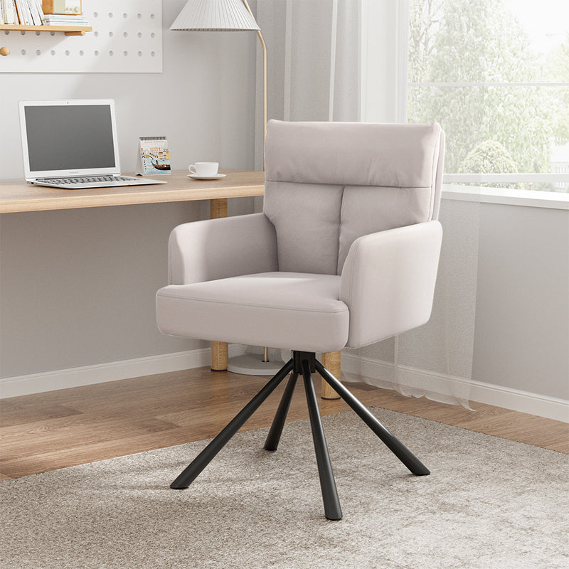 Livingandhome Modern Upholstered Swivel Armchair with Black Legs