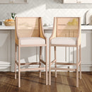 Livingandhome Set of 2 Wooden Frame Bar Stools